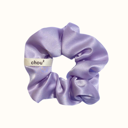 Chouchou en matières upcyclées | violet "satin lilas"