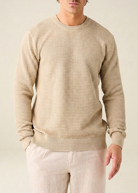 Pull en coton bio | beige " vagn regular bubble knit crew neck - light feather gray"