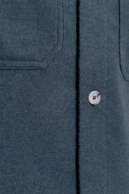 Chemise en flannelle verte en coton bio - casual shirt green speckle, Rotholz, photo 4