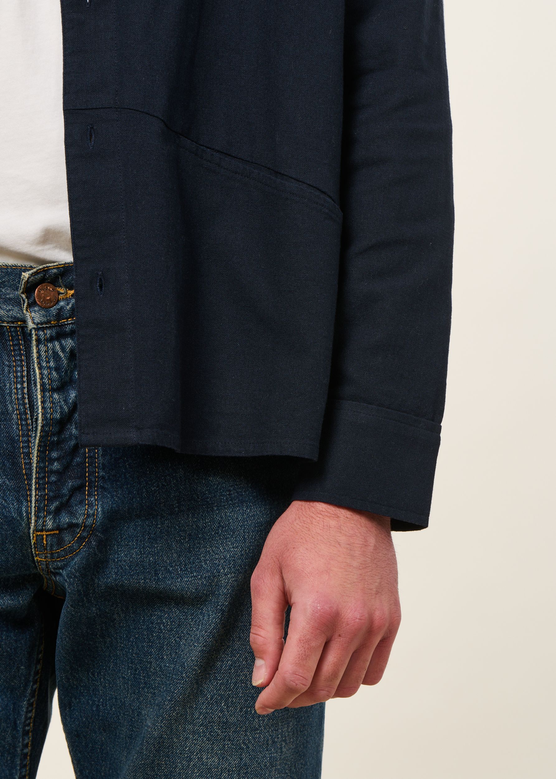 Hemd aus Bio-Baumwolle | Marineblau "navy jim shirt - blue", Thinking Mu, Foto 3
