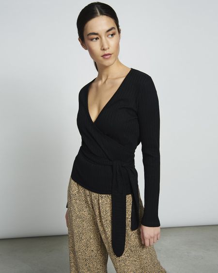 T-shirt cache-coeur manches longues noir en coton bio - chelsea, Jan'n June, photo 2