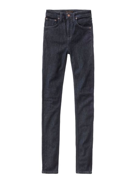 Jean skinny taille haute brut en coton bio - hightop tilde dark navy, Nudie Jeans, photo 6