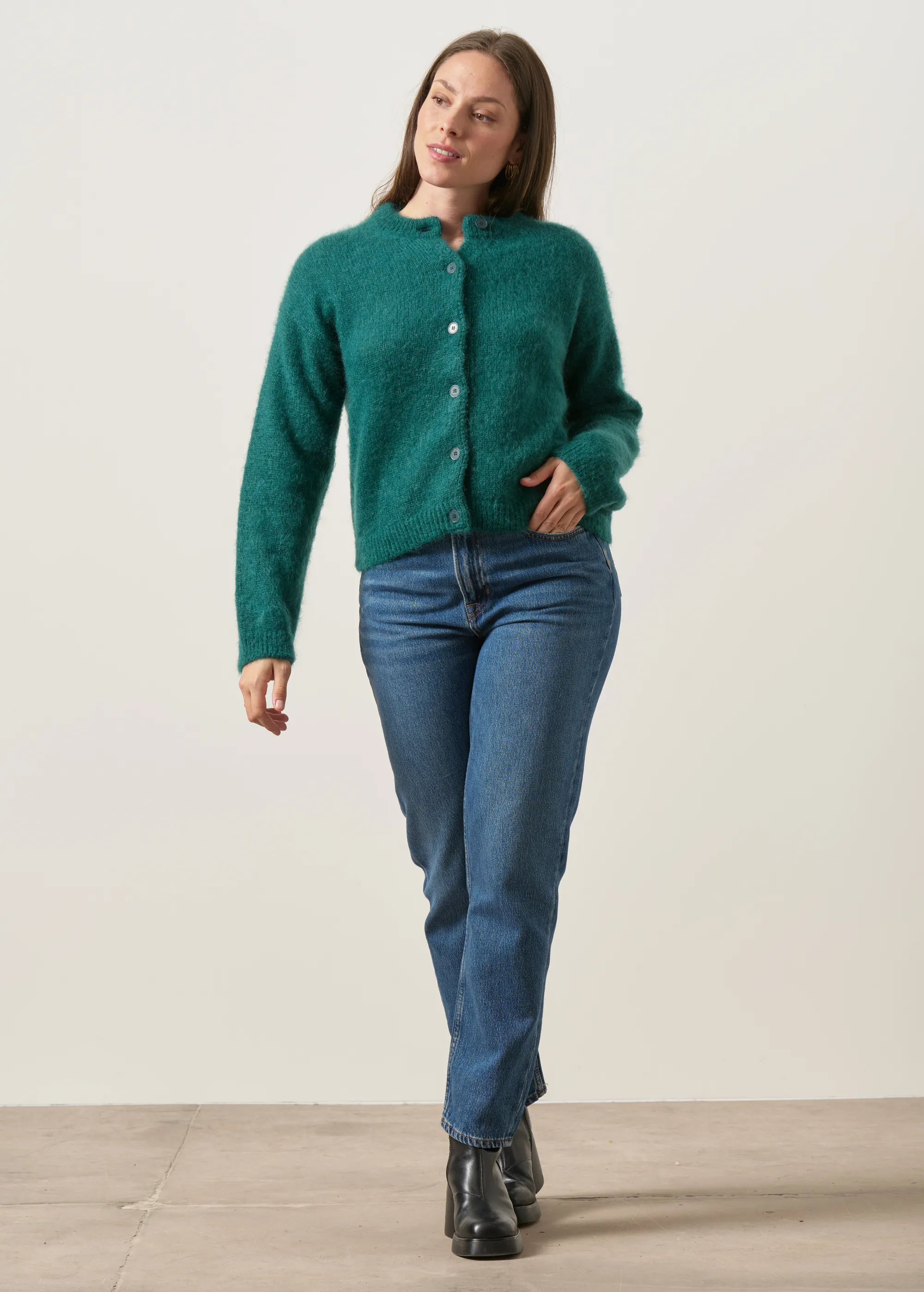 Gilet en mohair certifié | vert émeraude "moha", WeDressFair, photo 5