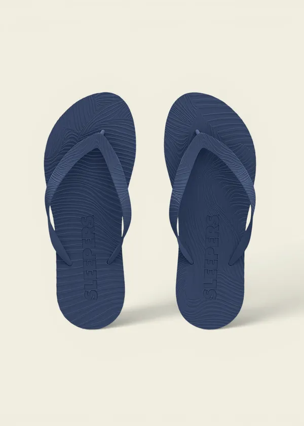 Tongs en caoutchouc naturel | bleu "Mens regular navy", Sleepers