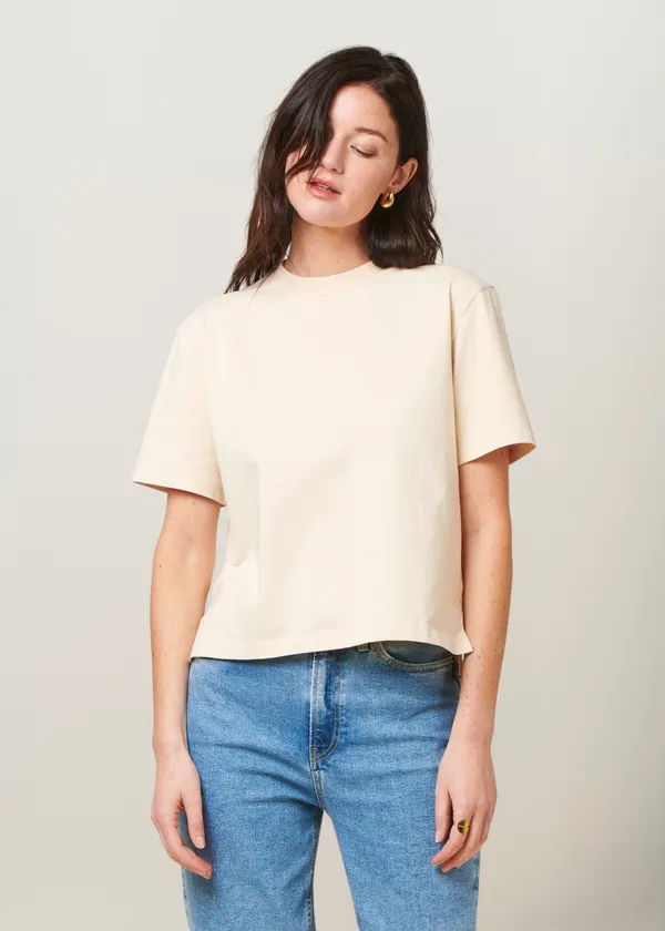 T-shirt boxy en coton bio | écru, WeDressFair