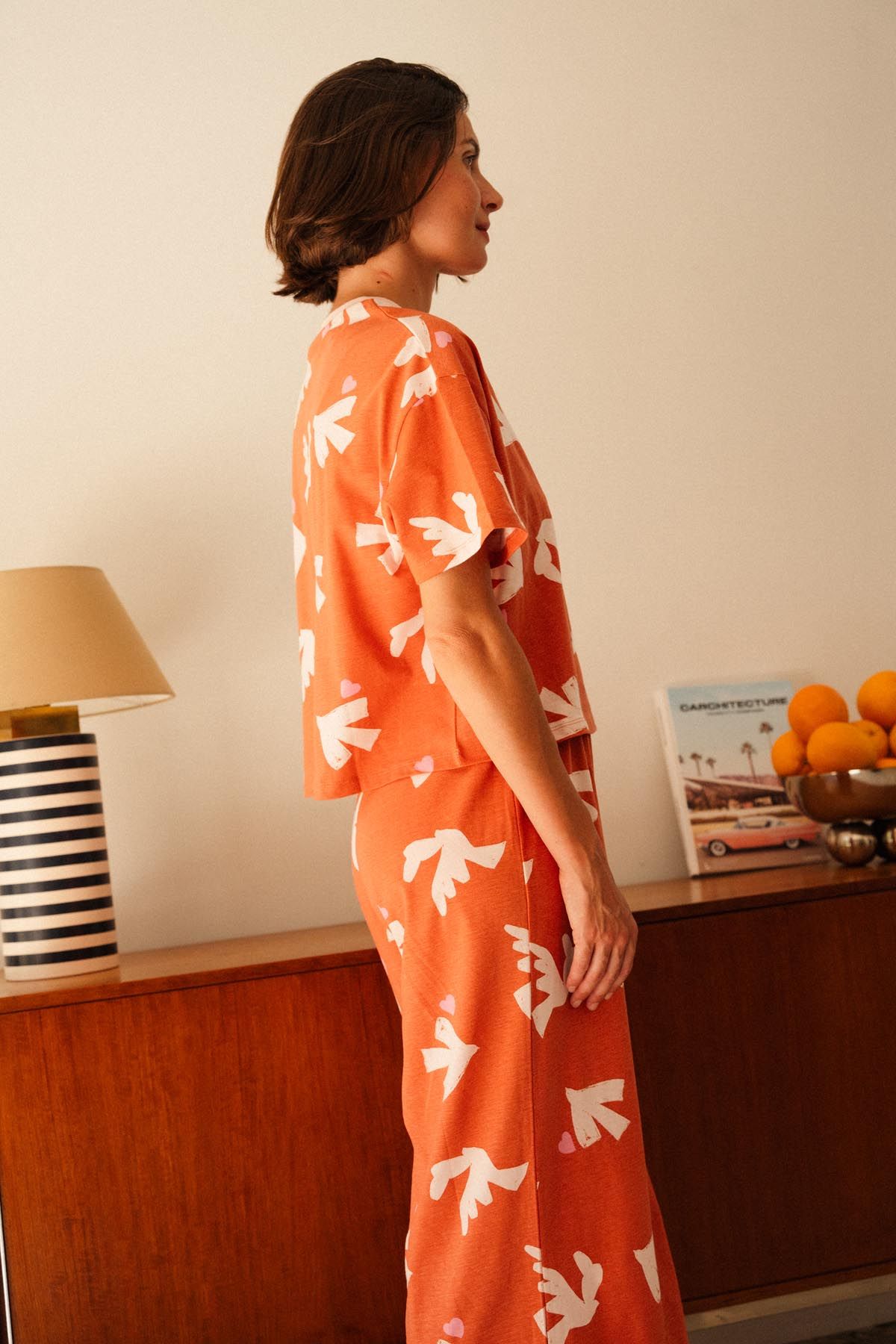 Pyjama long coton bio | love bird pink, We Are Jolies, photo 2