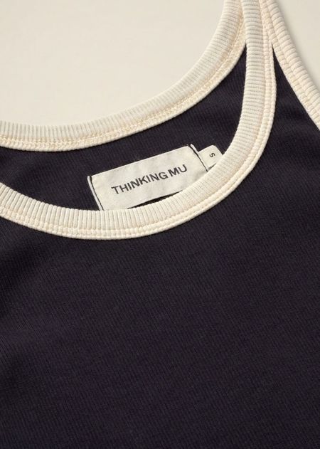 Tanktop aus Bio-Baumwolle | Marine "navy pannacota contrast harriet top", Thinking Mu, Foto 6