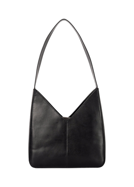 Sac à main en cuir tannage végétal | noir "vicky black classic leather"