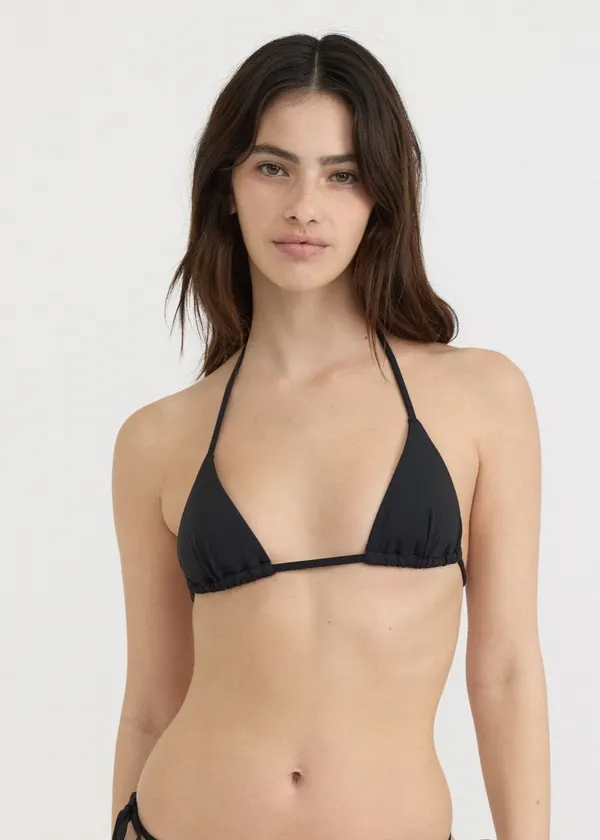 Haut de maillot de bain en nylon recyclé | noir "swim triangle bikini top - black", Organic Basics