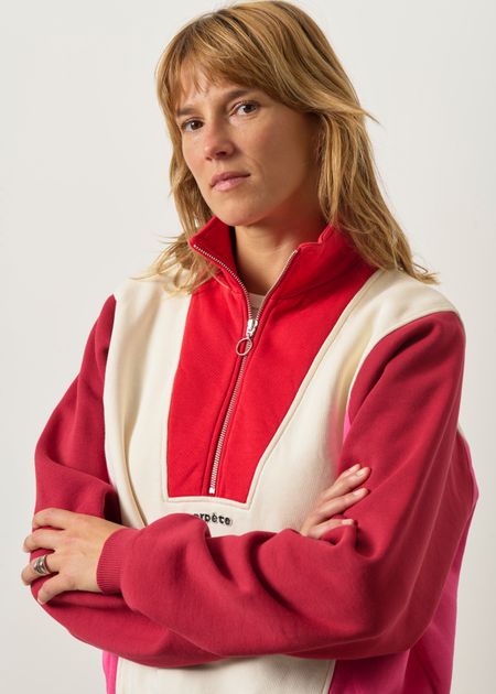 Sweat en coton bio | tricolore "Emma rouge", Perpète