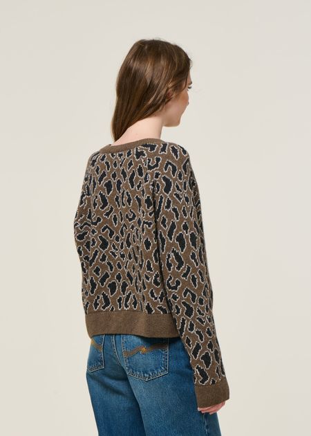 Pullover mit Leopardenmuster aus Wolle | Braun "diliriaa leopaa - walnut cream", Armedangels, Foto 5