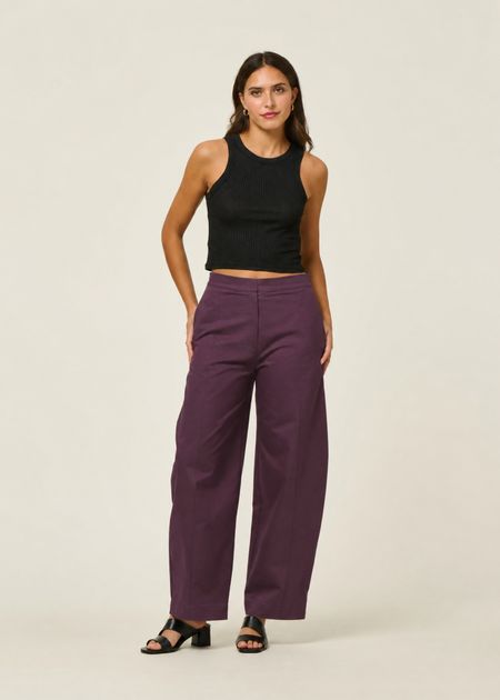 Pantalon ballon en coton bio | bordeaux "yauri - cherry lacquer - Jan'n June