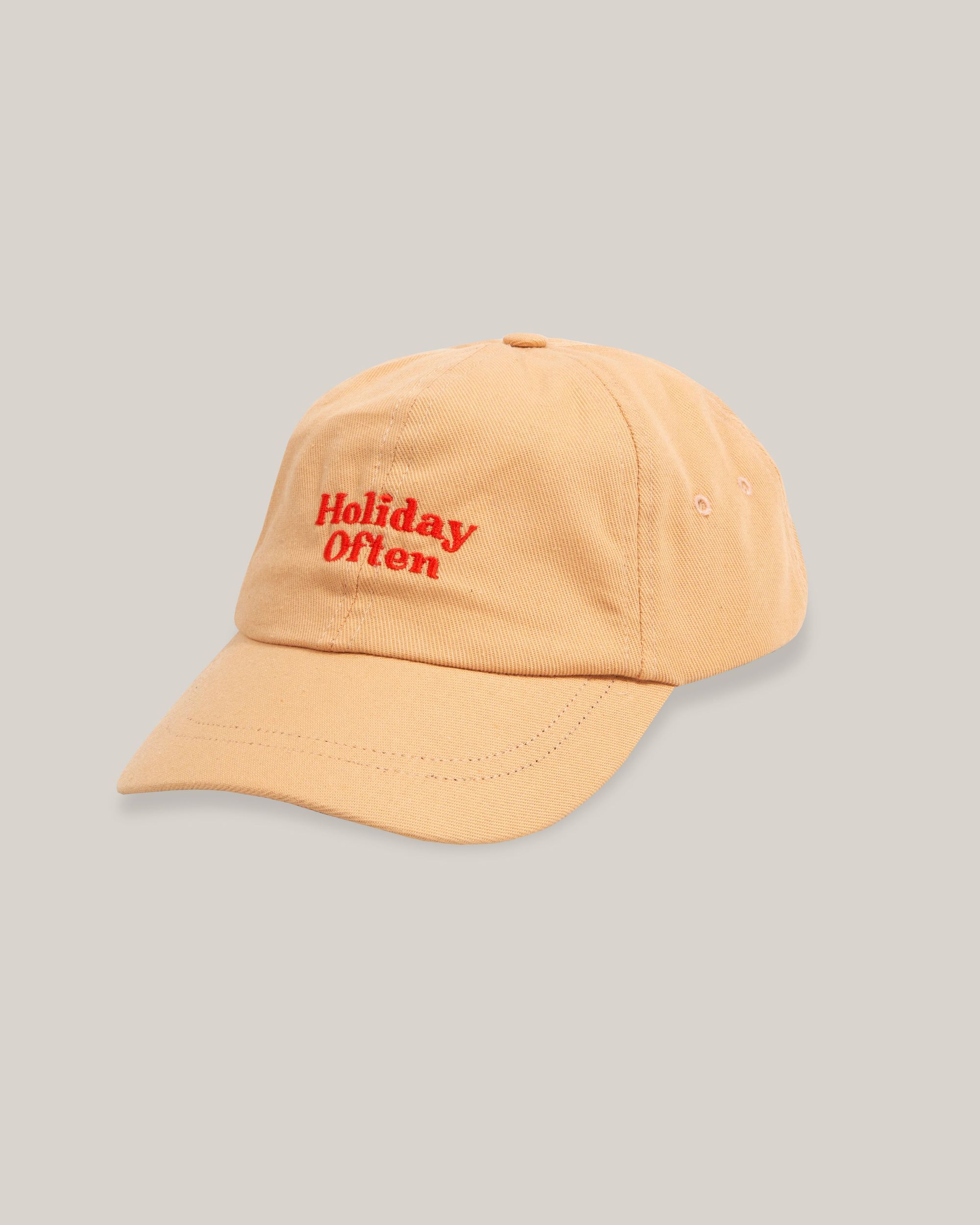 Casquette brodée en coton bio | beige "holiday 6 panel cap coiro pink", Brava Fabrics, photo 1
