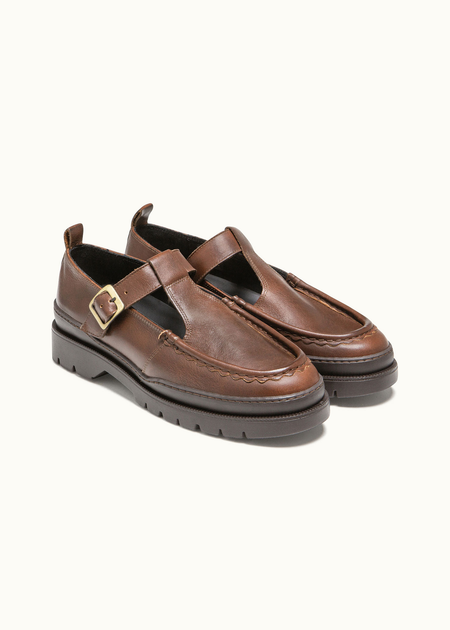 Derbies en cuir certifié | marron "rade oak a marron" - Kleman