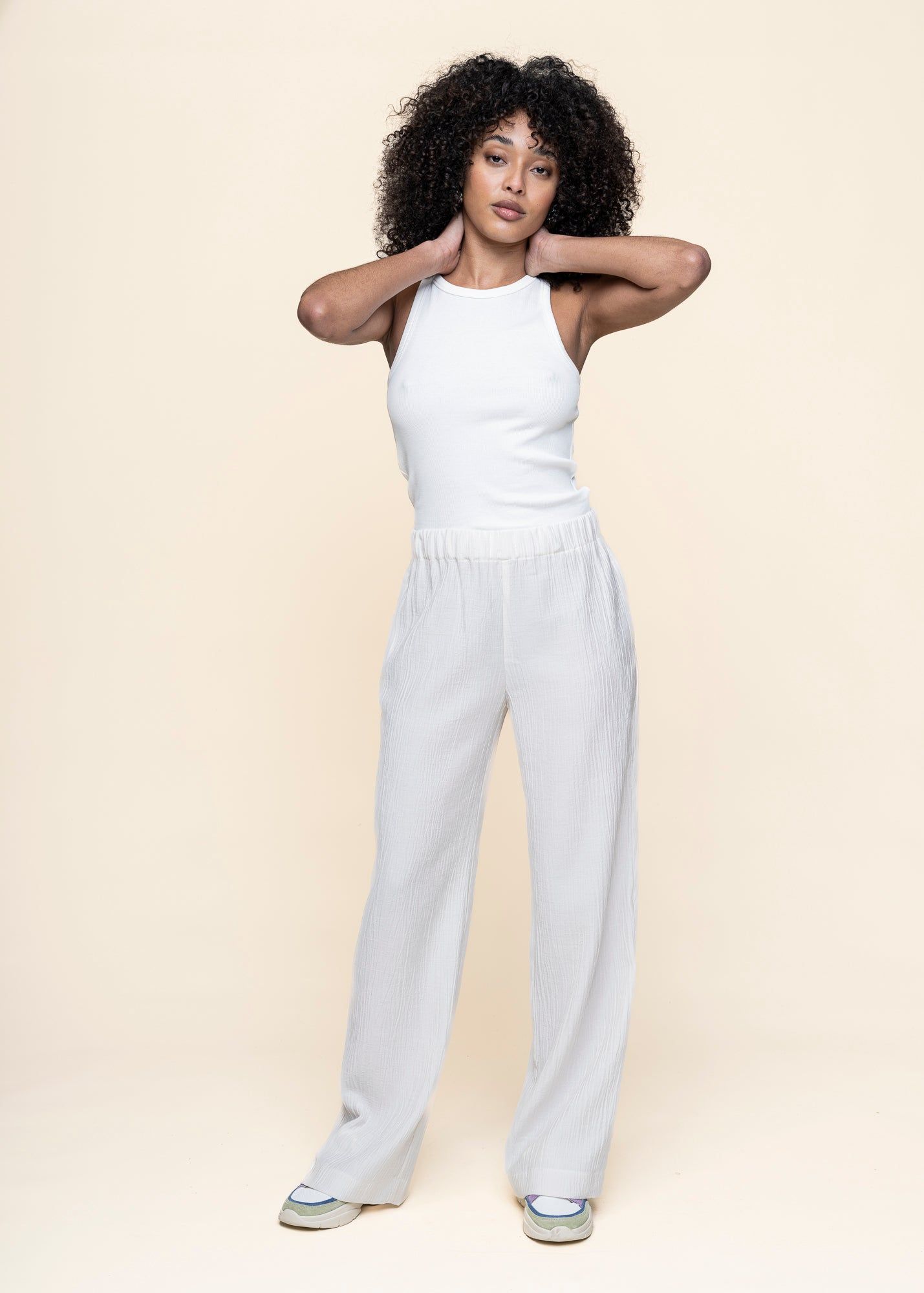 Hose in Knitteroptik aus Tencel | Weiß "hava - offwhite", Jan'n June, Foto 3