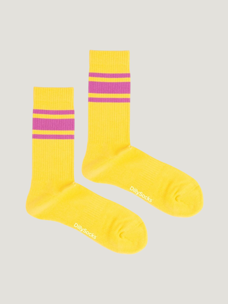 Chaussettes en coton bio | jaune "terry piggy bank" - Dilly socks