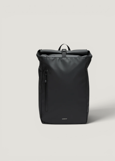 Sac à dos 20l en matière recyclée | noir "Stream rolltop backpack 14" - black" - Sandqvist