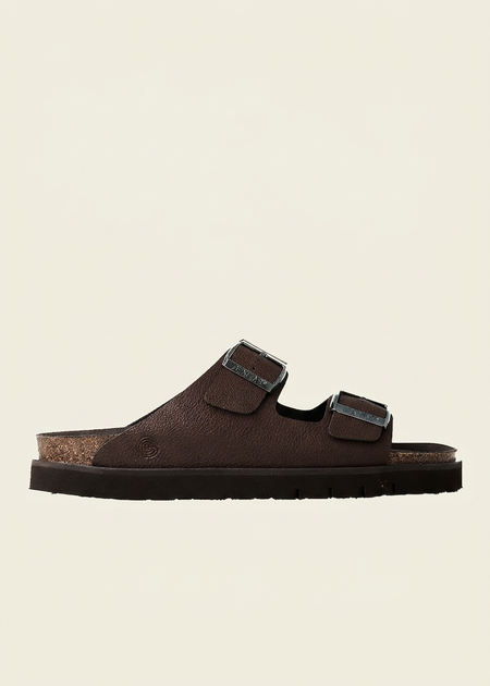 Sandales en cuir suède certifié | alpaca "hawaii nubuck alpaca brown" - Genuins