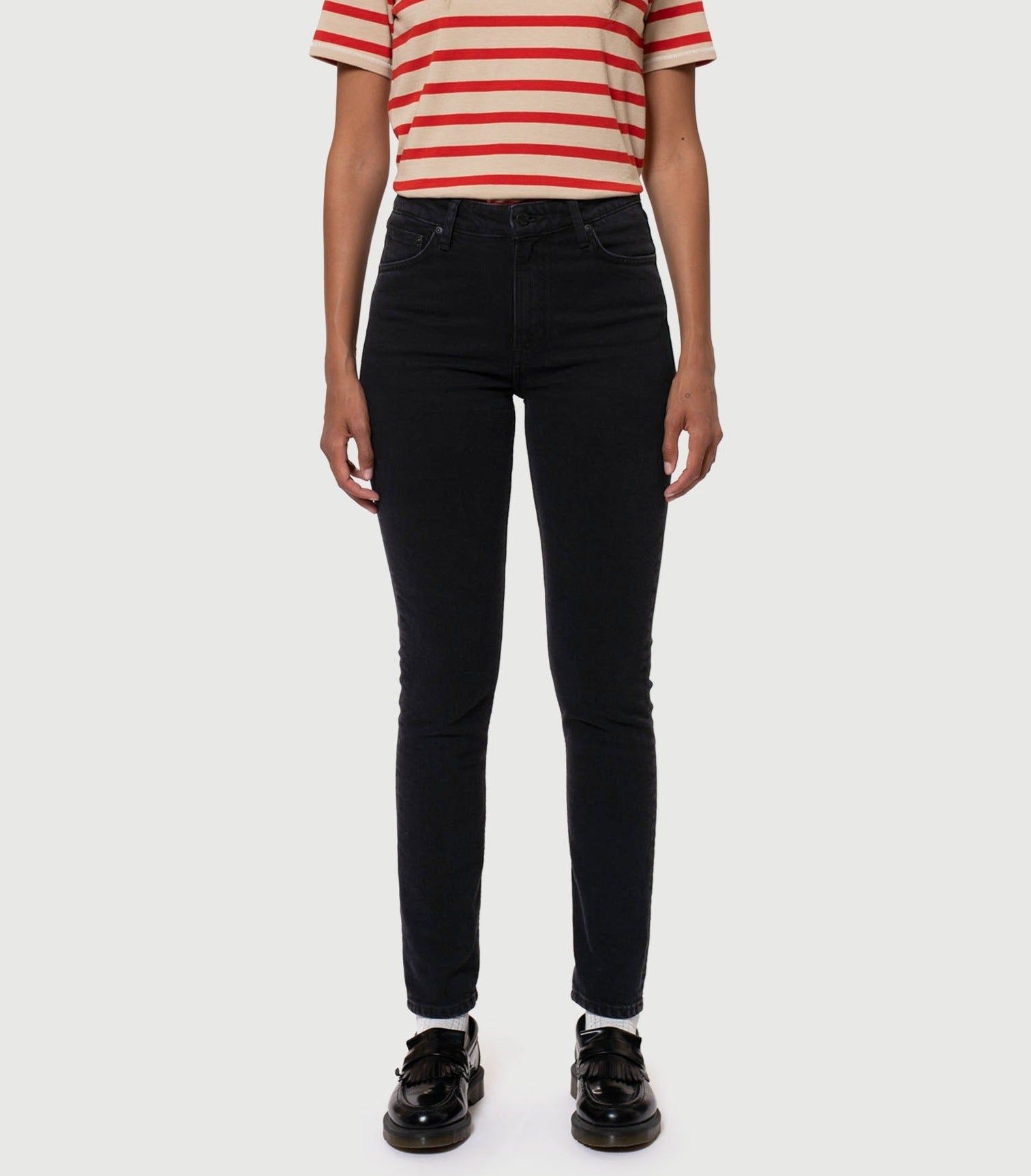 Jean slim en coton bio | noir "mellow mae so black", Nudie Jeans, photo 1