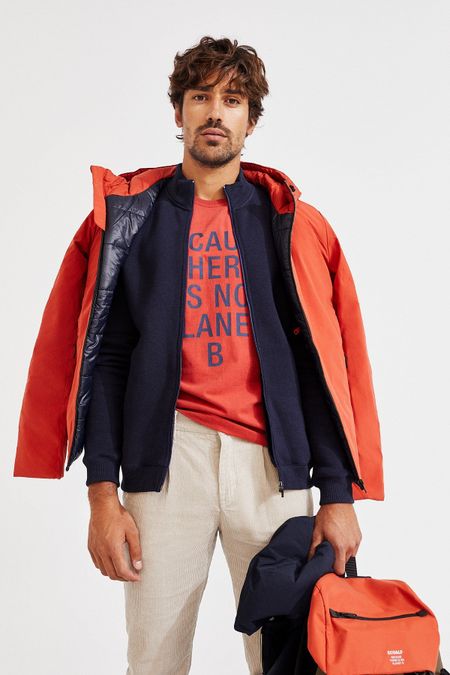 Veste imperméable orange - berna sweat tech jacket, Ecoalf, photo 4