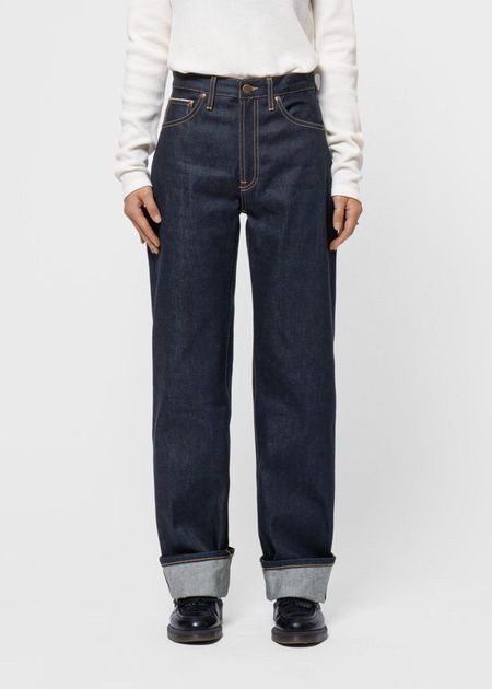 Jean selvedge large en coton bio | bleu "clean eileen dry twilight selvage"
