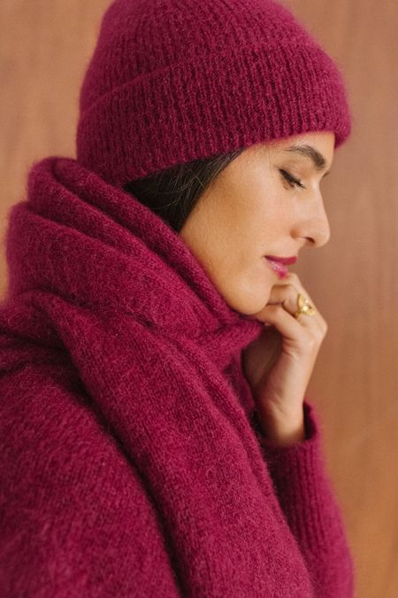 Echarpe en mohair certifié | framboise "éléanore", Bonjour Demain, photo 2