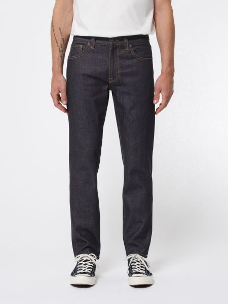 Jean droit en coton bio - brut "gritty jackson dry classic navy"