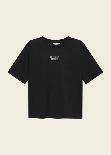 T-shirt en coton bio | noir "vadstena future is female black" - Dedicated