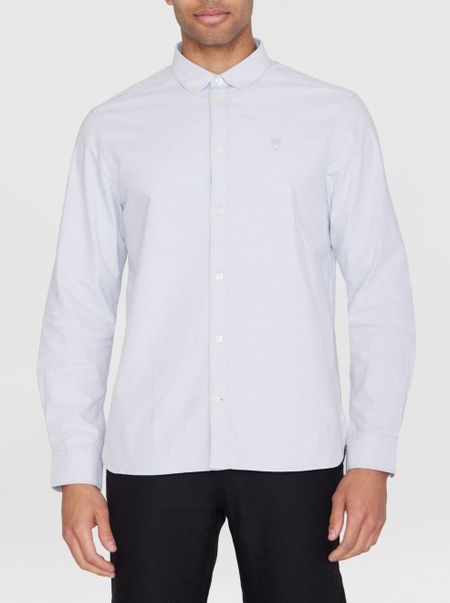 Chemise en coton bio | gris clair "harald small owl oxford regular fit shirt alloy"