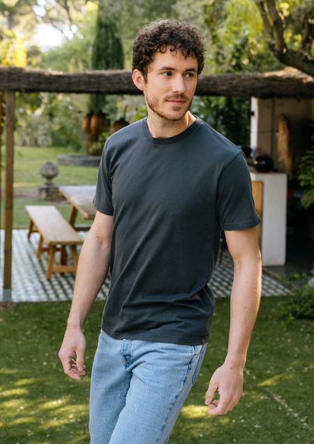 T-shirt manches courtes en coton bio | gris "lava grey"