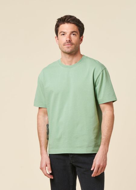 T-shirt oversize en coton bio | vert sauge