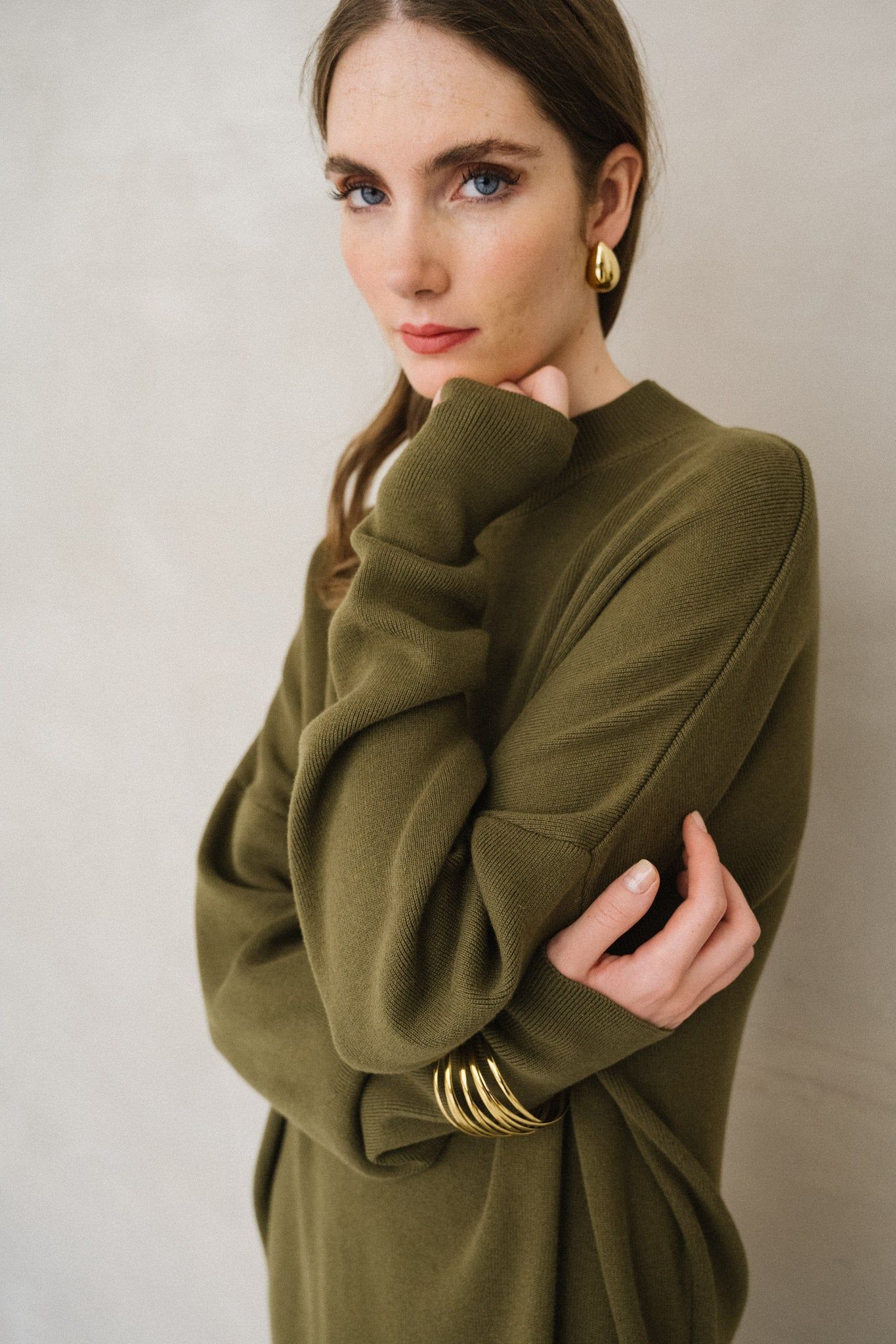 Strickkleid aus Bio-Baumwolle | Oliv "nuna - woody olive", Jan'n June, Foto 2