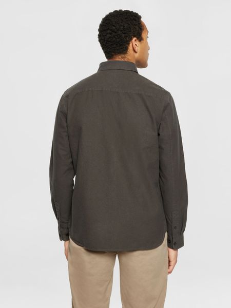 Hemd aus Bio-Baumwolle | Braun "harald small owl oxford regular fit shirt demitasse", Knowledge Cotton Apparel, Foto 3