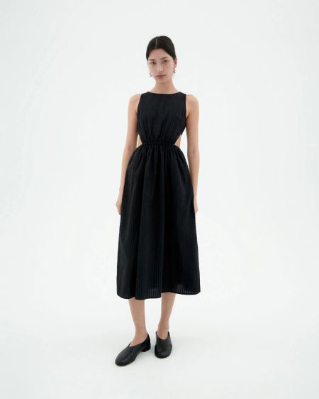Robe en coton bio | noir "black kin dress"