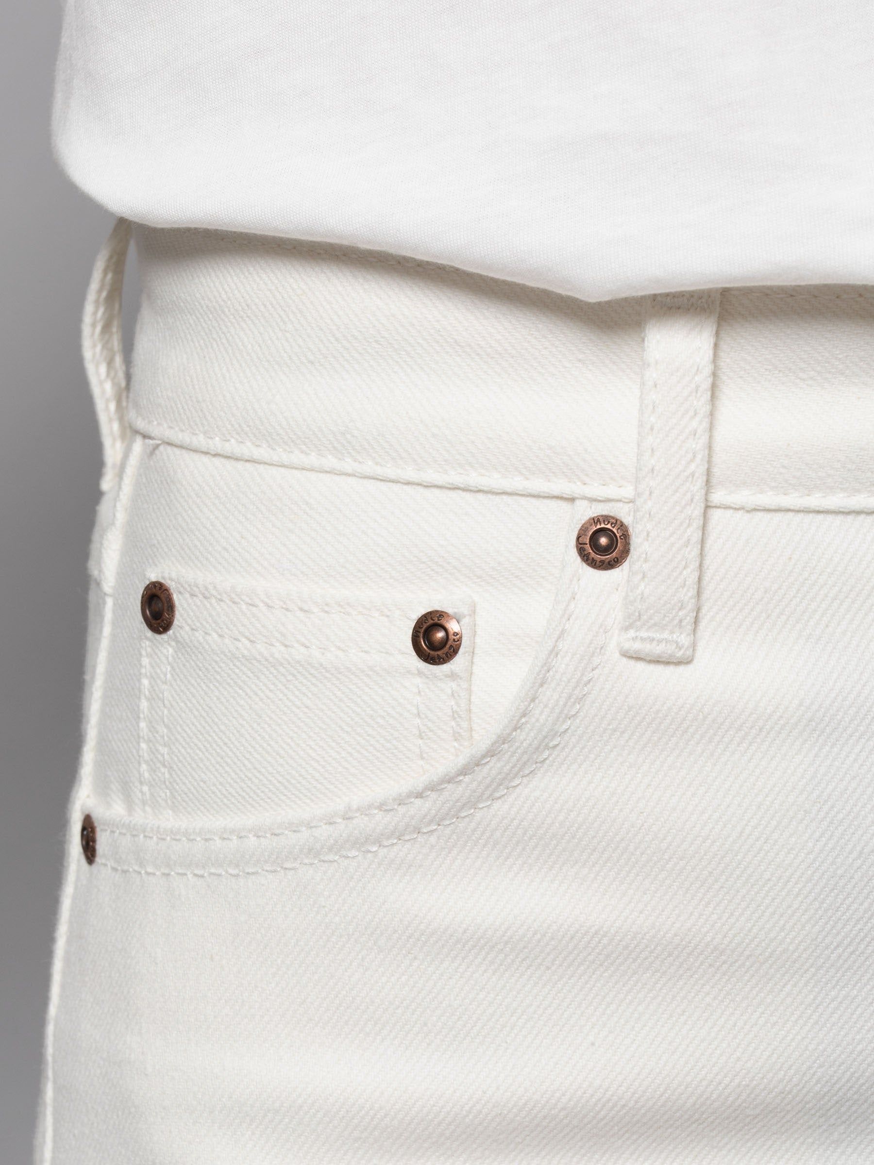 Jean mom blanc en coton recyclé - breezy britt recycled white, Nudie Jeans, photo 4