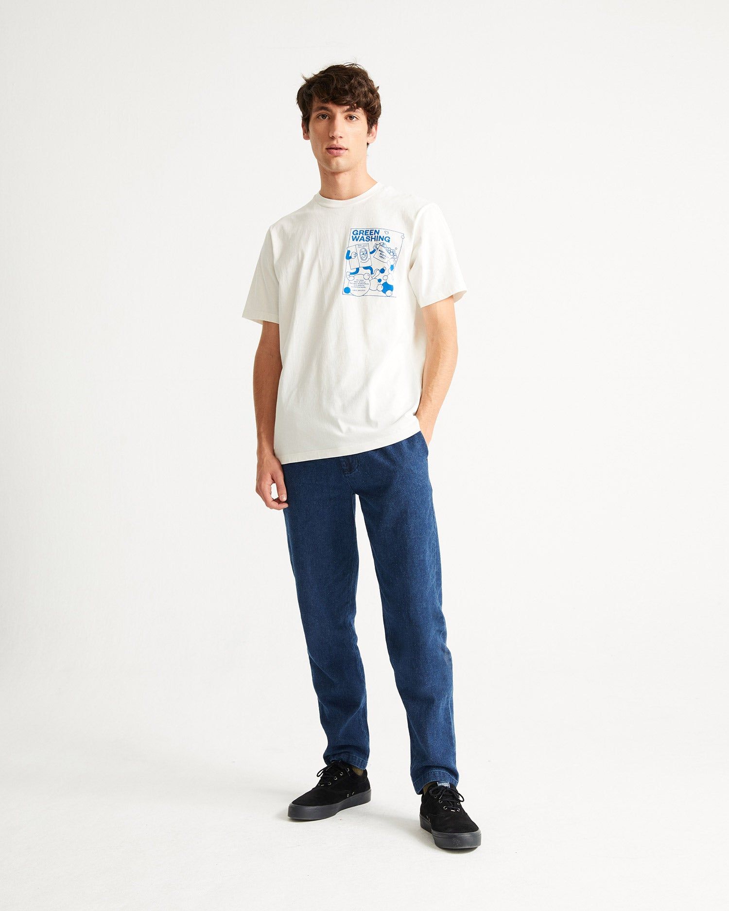 T-shirt imprimé blanc en coton bio - greenwashing, Thinking Mu, photo 3
