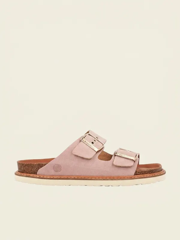 Sandales en cuir suède certifié | rose "hawaii velour rose", Genuins