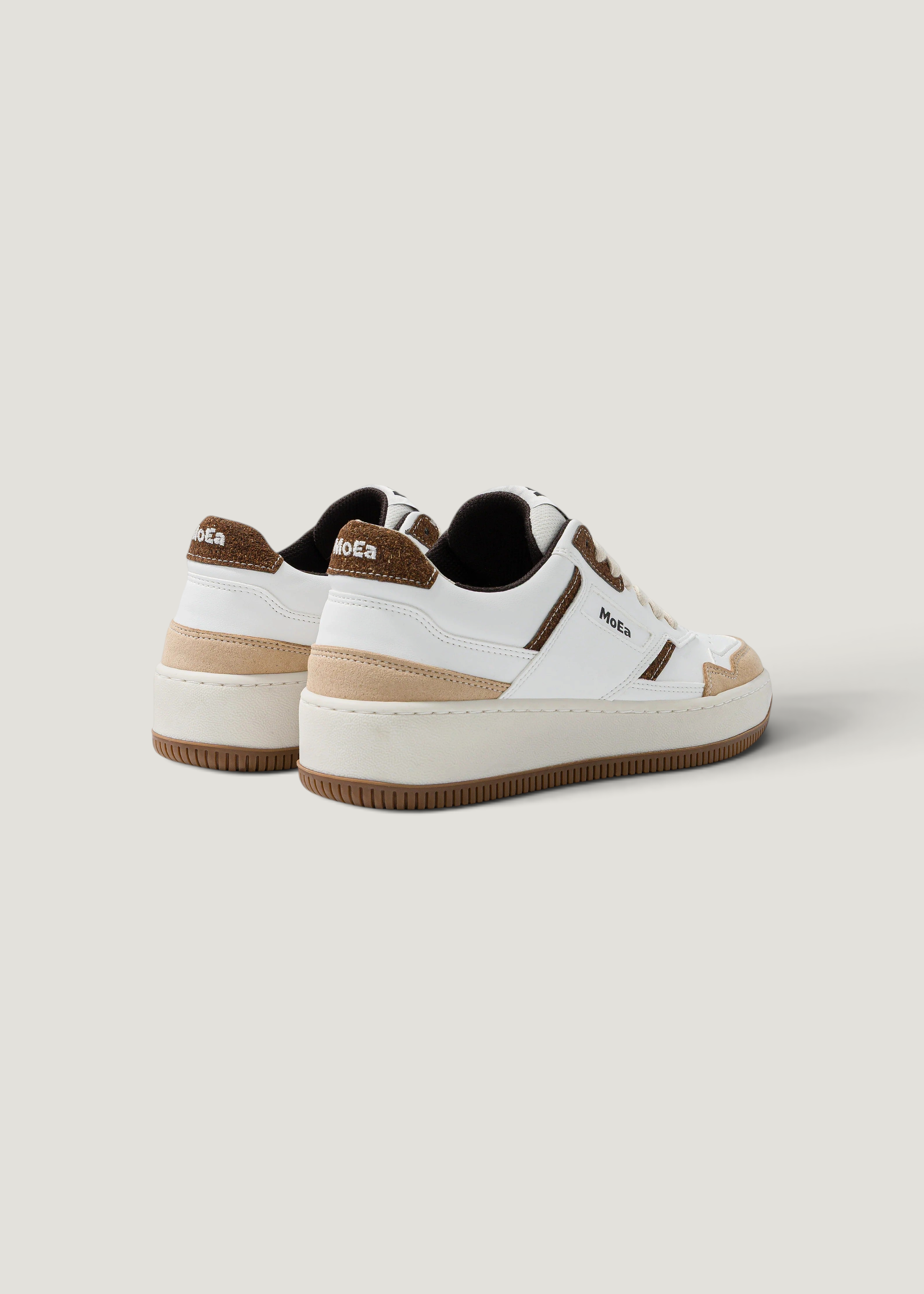 Vegane Sneaker | Mehrfarbig "gen1 - coco white & brown suede", Moea, Foto 3
