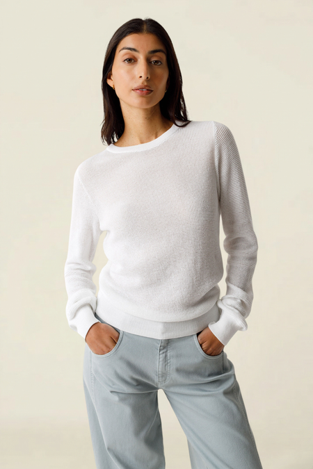 Pull en coton bio | blanc" iradi - white" - SKFK