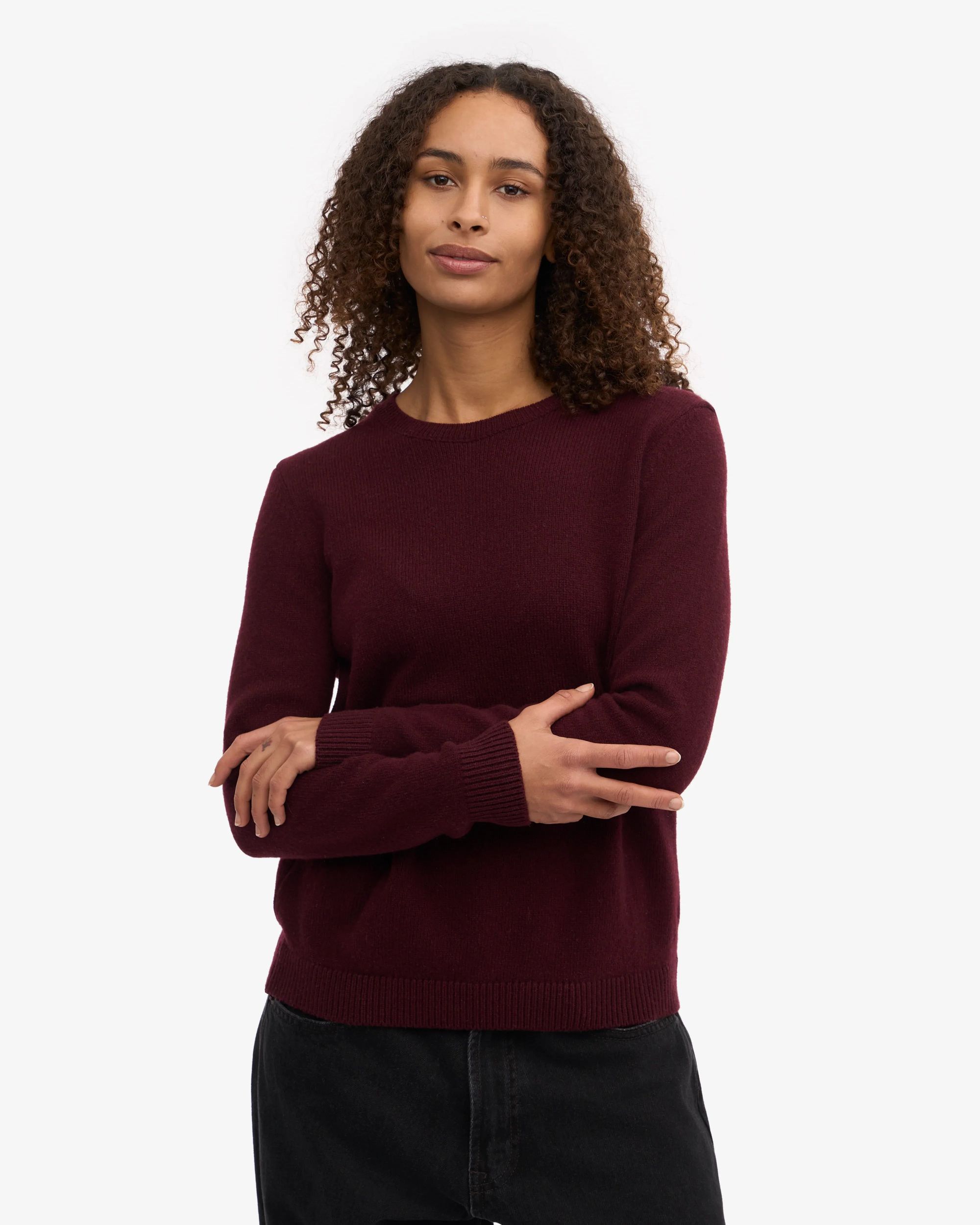 Pull en laine mérinos recyclée | bordeaux "oxblood red", Colorful Standard, photo 1