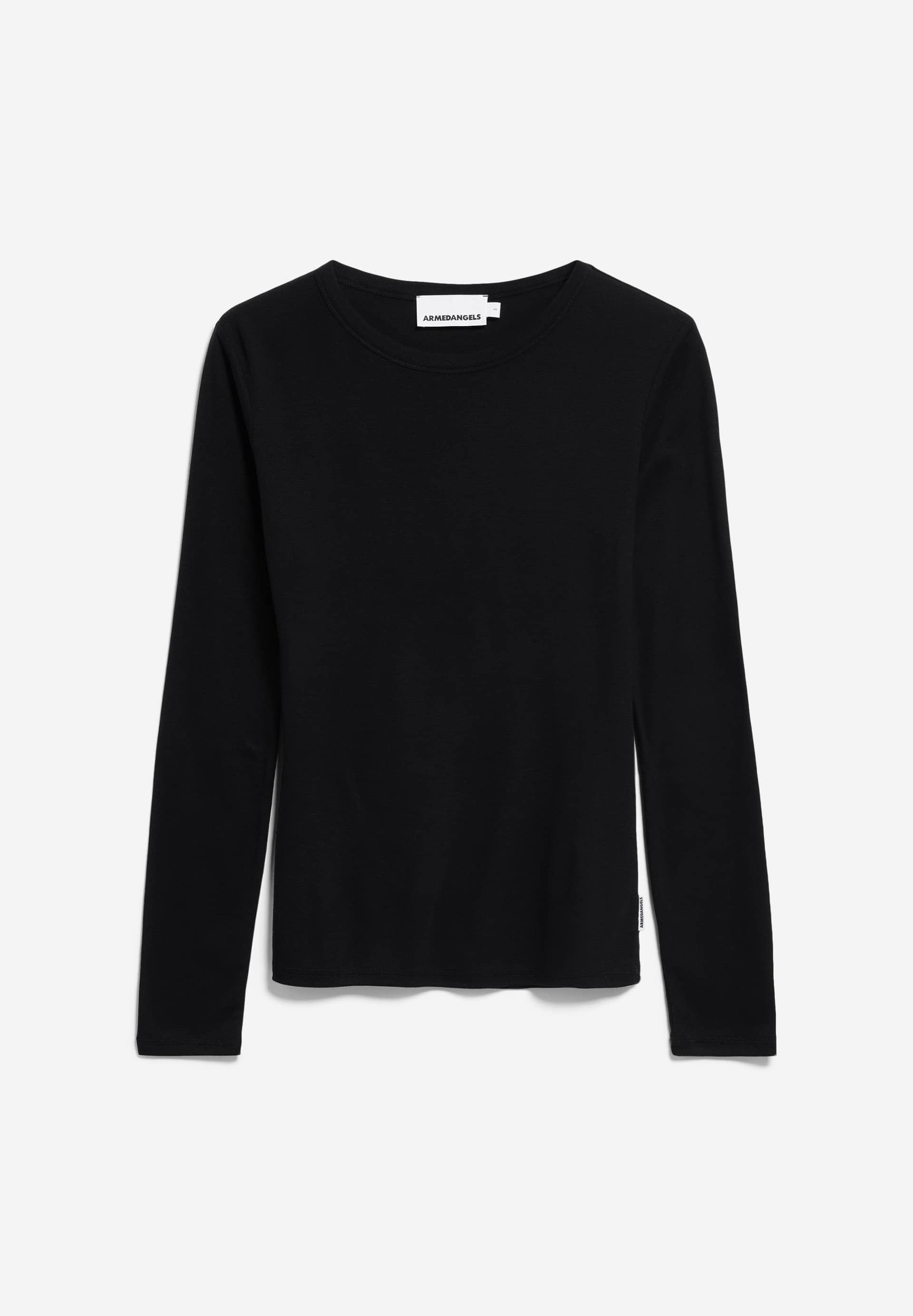 T-shirt manches longues en tencel® et laine bio | noir "maiaa luannaa - black", Armedangels, photo 3