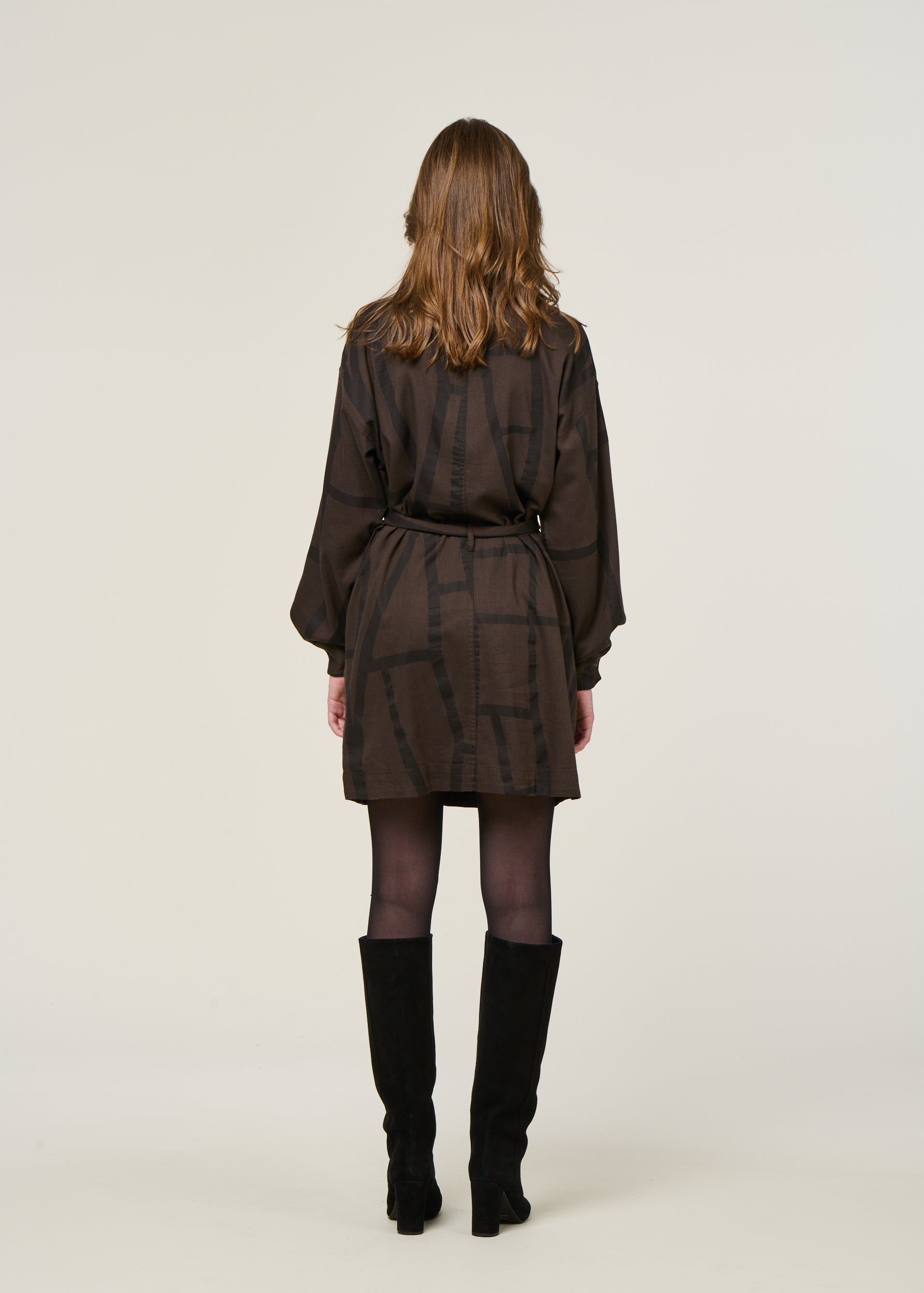 Robe en coton bio et ecovero | marron "izua - kintsugi", SKFK, photo 4