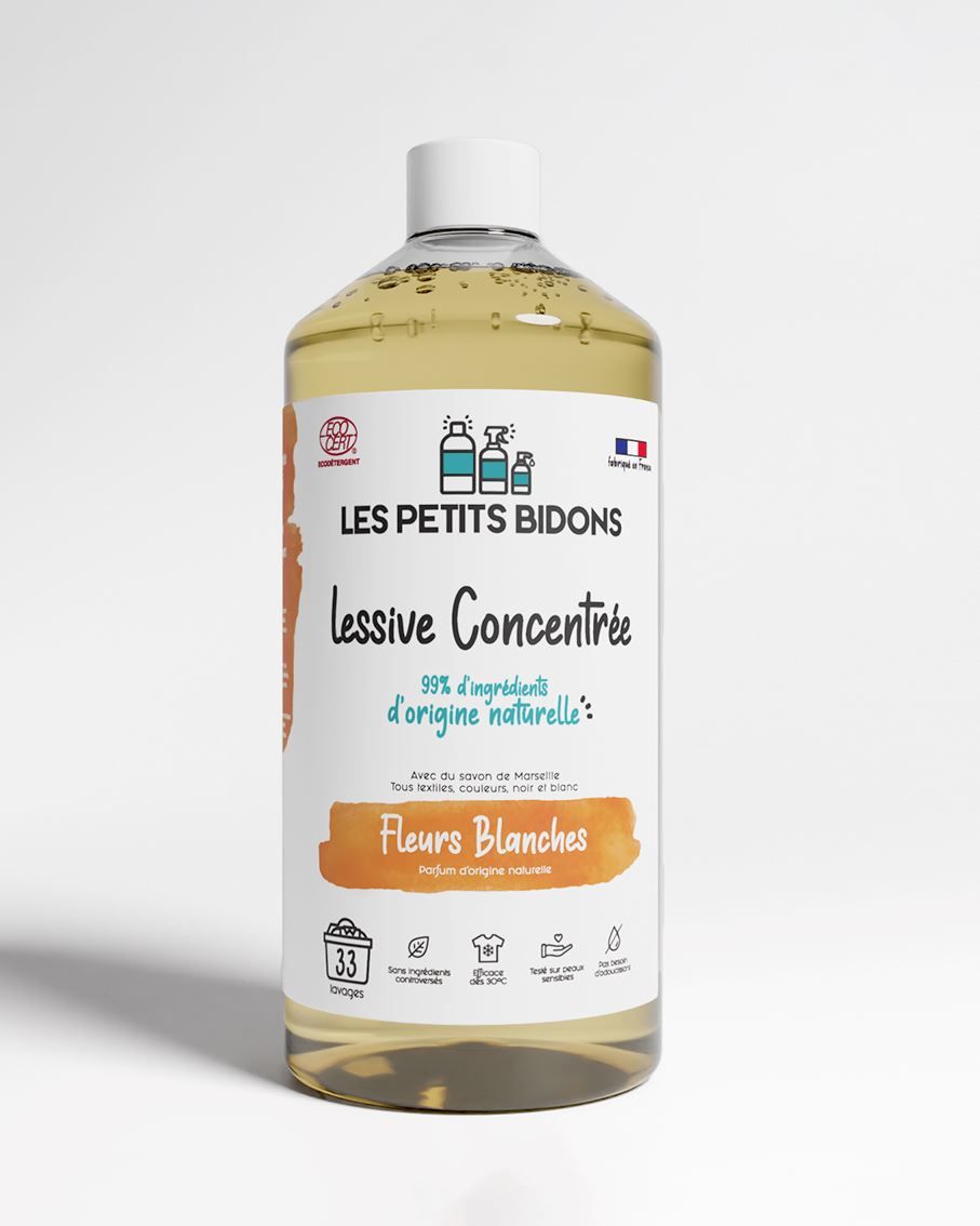 Lessive liquide concentrée fleurs blanches | 1l, Les Petits Bidons, photo 1