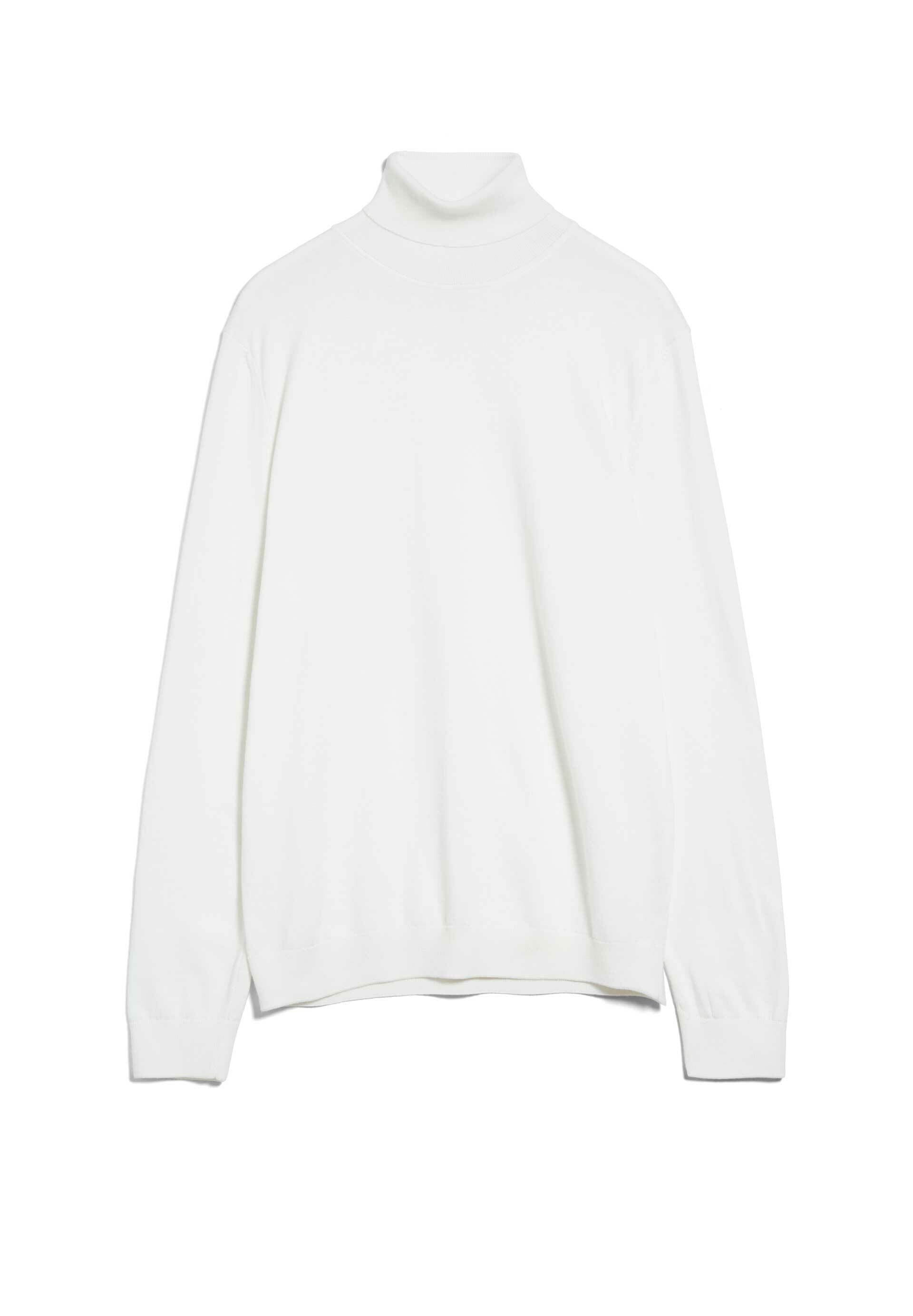 Pull col roulé blanc en coton bio - glaan snow white, Armedangels, photo 4