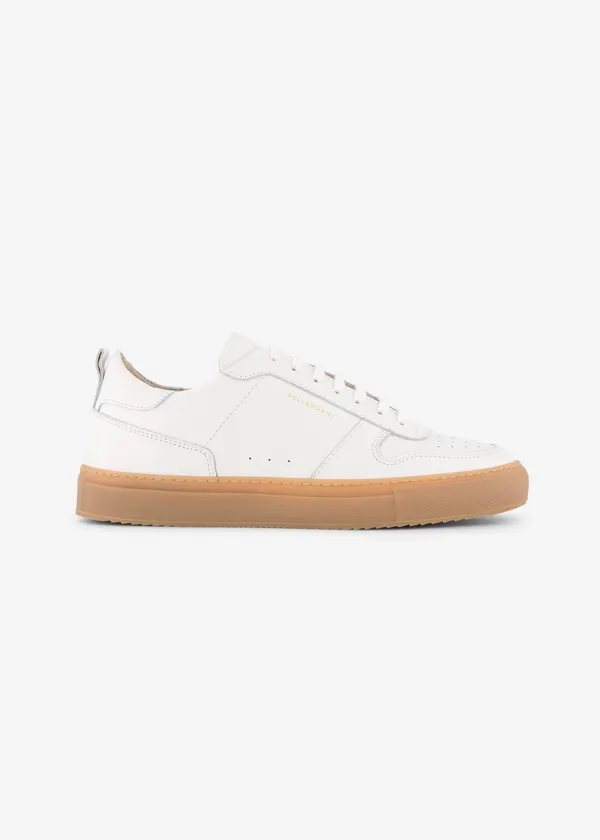 Baskets en cuir certifié | blanches "b0 gum white", Belledonne Paris