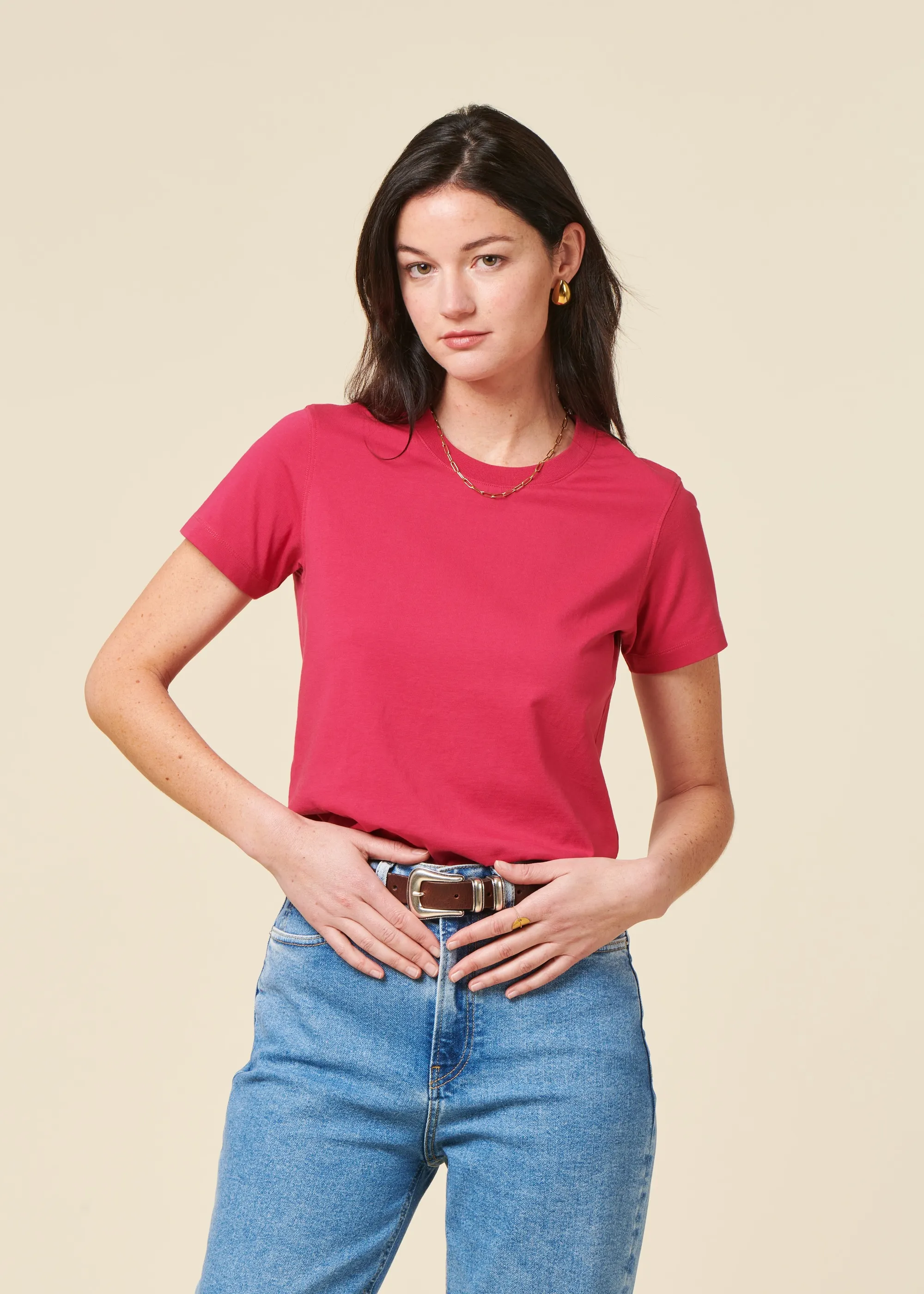 T-shirt en coton bio | fuschia, WeDressFair, photo 1
