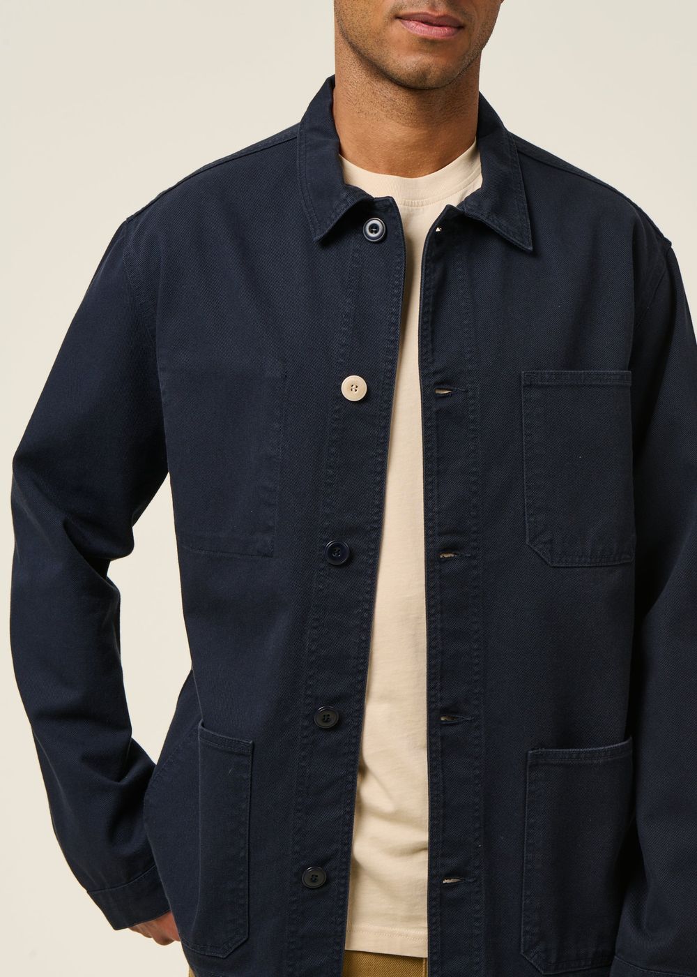 Veste imprimé dos en coton bio | marine 