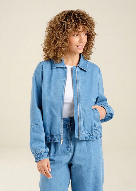 Veste denim léger en coton bio | bleu clair "jacket sunna denim light blue" - Dedicated