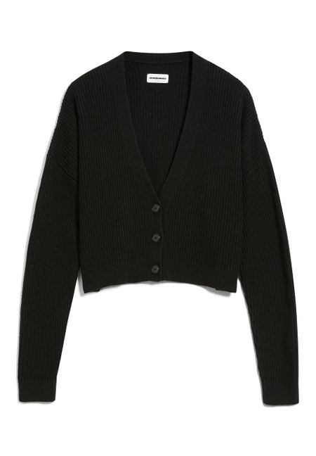 Gilet noir en ecovero, coton et laine bio - damiraa soft black