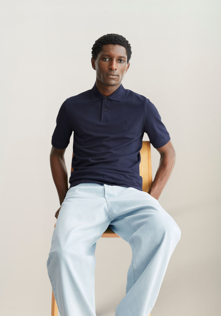 Polo en coton bio | marine "Maario poloshirt - night sky", Armedangels, photo 5
